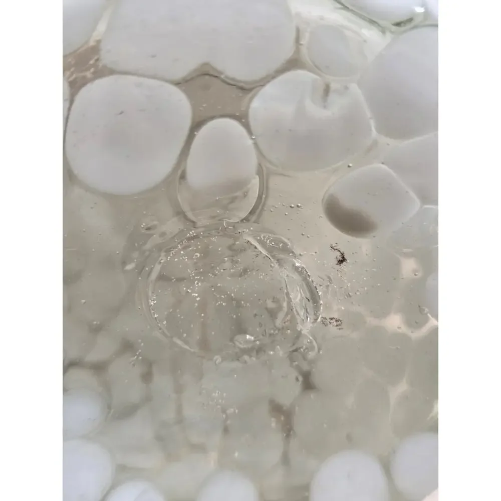 Hand Blown White Frit Glass Tumblers Set of 3 Confetti Art Glass 5